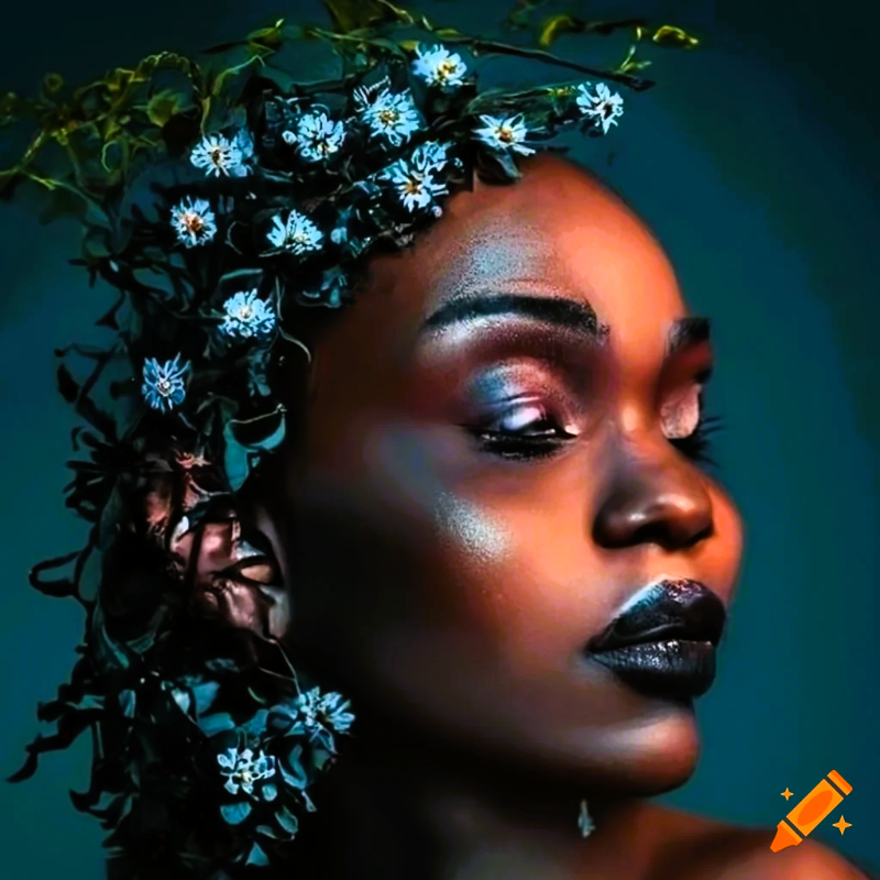 craiyon_152356_Portrait_of_a_black_woman_made_of_dehydrated_flowers__highly_detailed__beautiful_and_.png