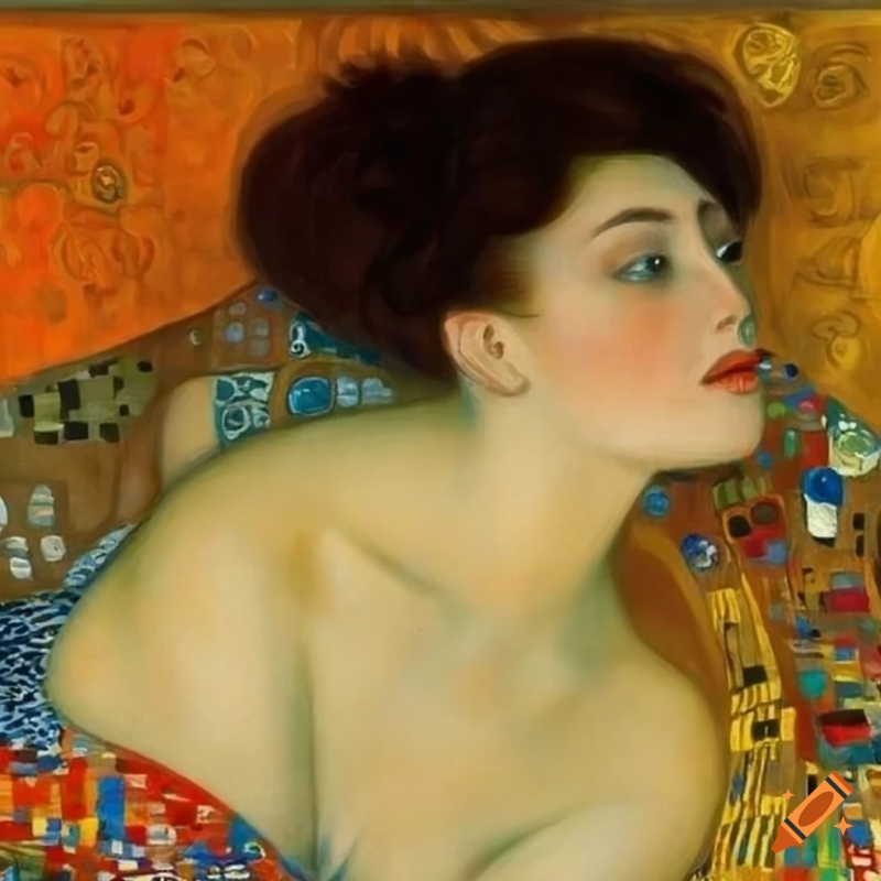 craiyon_193853_Beautiful_woman_lying_on_the_bed__in_the_style_Gustav_Klimt.png