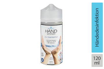 Hand Sanitizer zur Händedesinfektion, 120 ml Flasche