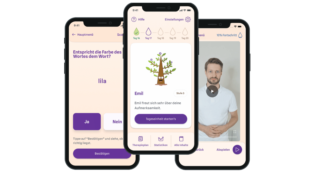 memodio Gedächtnis-App Eine Grafik, die zeigt, wie die memodio Gedächtnis-App auf dem Smartphone aussieht.
