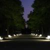 beleuchtete Sitzbänke im Hofgarten