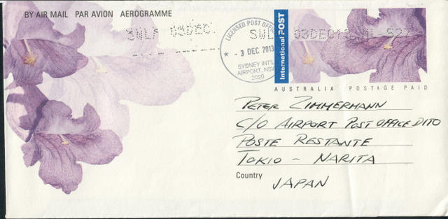 01 Aerogramm Licebsed Post Office -3 DEC 2013Sydney Intl AirportNSV 2020.jpg